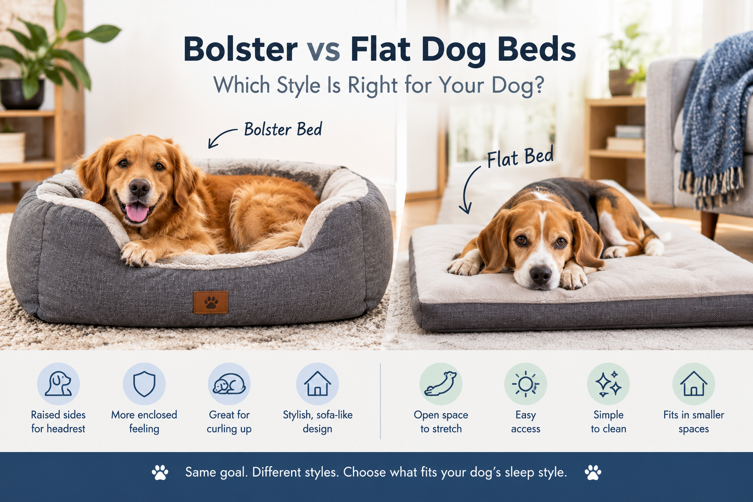 bolster-vs-flat-dog-beds